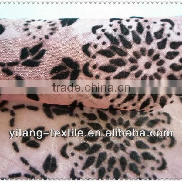 Silk Gauze Flocked Fabric