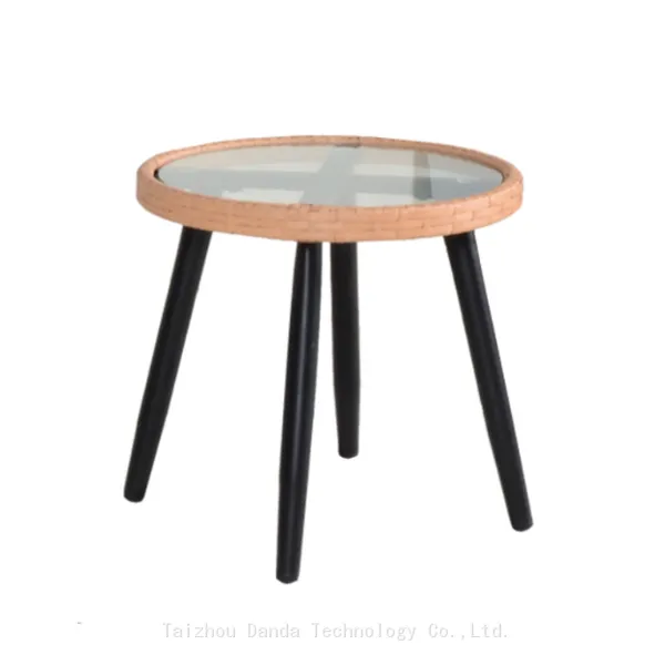 Outdoor Durable Wicker 3pcs Steel Garden Sets With Round Table photo-4