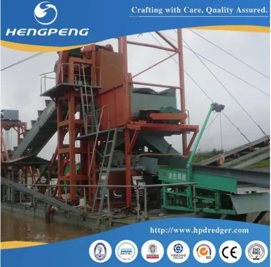 High Efficiency Hengpeng 200t Chain Bucket Dredger for Gold Mining
