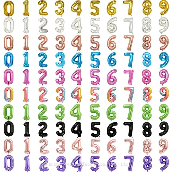 Wholesale 16-40 Inch Number Balloons - Mixed Size Foil Balloons, Bulk Event Decor Balloons photo-2