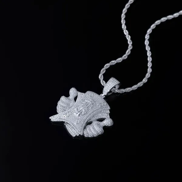 Unisex High Quality D VVS Moissanite Hang Hip Hop Pendant For Women Men's Real 925 Silver Iced Out Hip Hop Jewelry Gifts photo-3