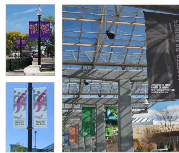 Customize Roadside Advertising Street Light Pole Banner Hardware Kit Double Sided Hanging Vinyl Eco-Friendly Flag Bracket Holder Arm photo-4