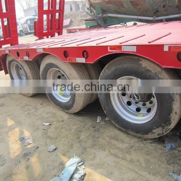 Used 11m Truck Trailer for Transportation/ Secondhand 40ton Lowbed Flatbed Trailerin Top Performance photo-2