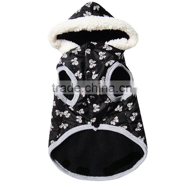 Bow Print Winter Coat Lamb Fabrics Dog Pet Vest photo-5