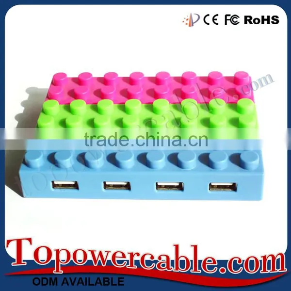 Blocks Shaped High Speed One Usb To Multiple Four Port Usb 2.0 Hub