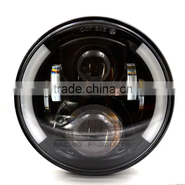 Ultra Bright Waterproof Round 7" HID LED Projector Head Light for Motorcycle Harley Davidson photo-5