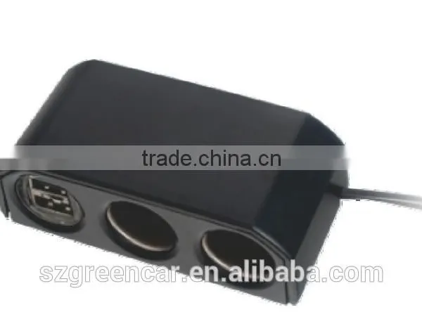 Car Charger 2 Way Socket and Twin USB With LED for Car Consumer Electronics