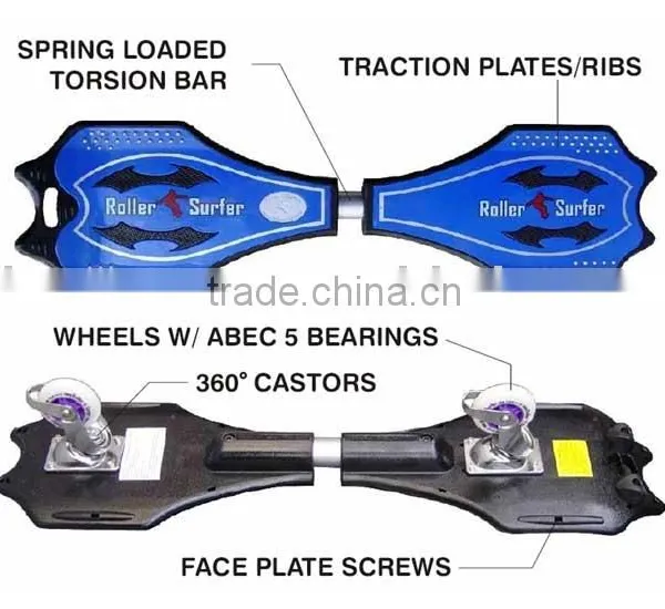 2 PU wheel long waveboard