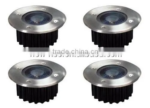Bright White LED Solar Powered Garden Deck Light -- Round photo-3