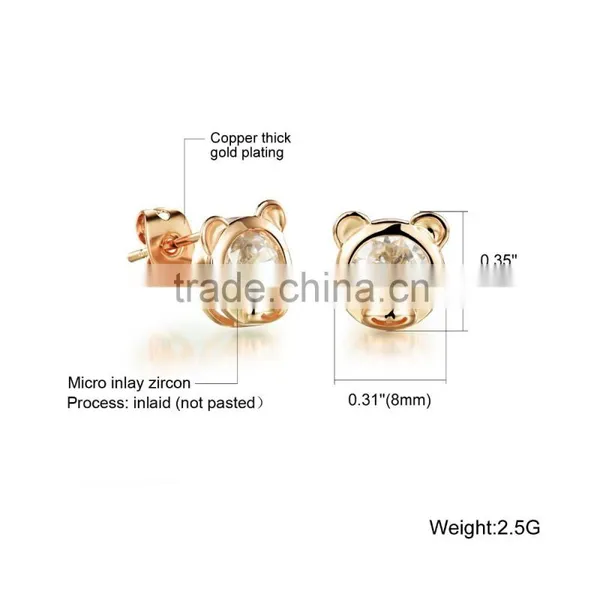 2015 Best Selling Wholesale Fashion Jewelry Austrian Crystal Bear Earring for Women photo-6