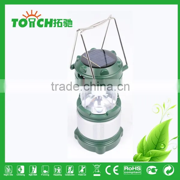 Green Color Solar Charge Camping Light With Charger 3*AA Battery Lantern CE RoHS Certification photo-2