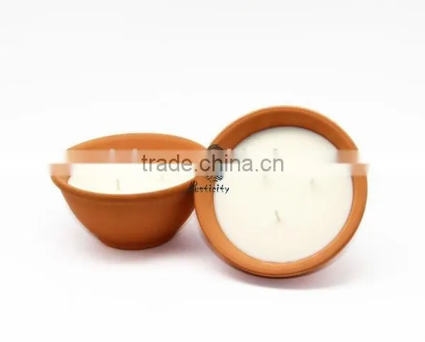 Long Burning Time Ceramic Bowl Scented Candles With 3 Wicks photo-2