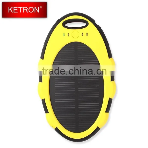 Rain-resistant & Water/Shockproof 4000mAh Solar Mobile Power Bank