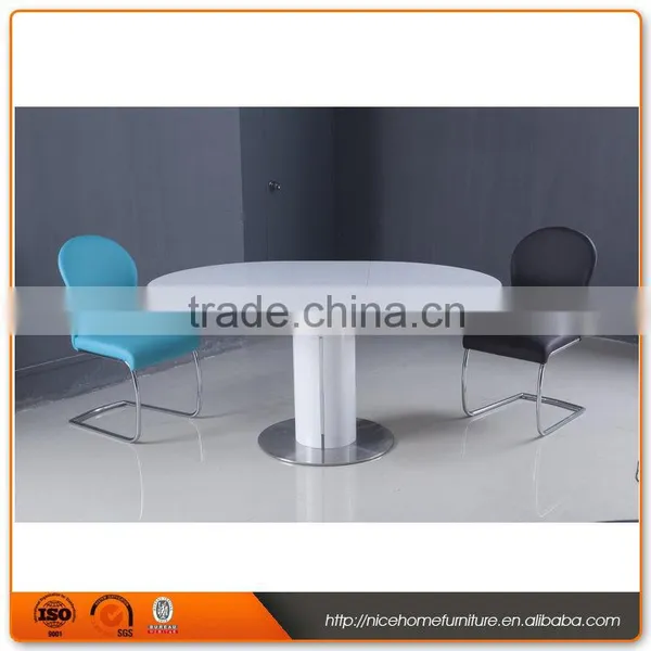 2016 New Designs White Light Expandable Round Dining Table photo-2