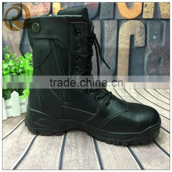 Fashion Leather Black Army Tactical Military Boots Police Shoes photo-3