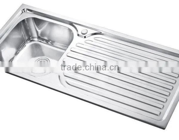 SC-129 China Supplier Most Hotsale Single Bowl Stainless Steel Sink With Drain Board photo-5