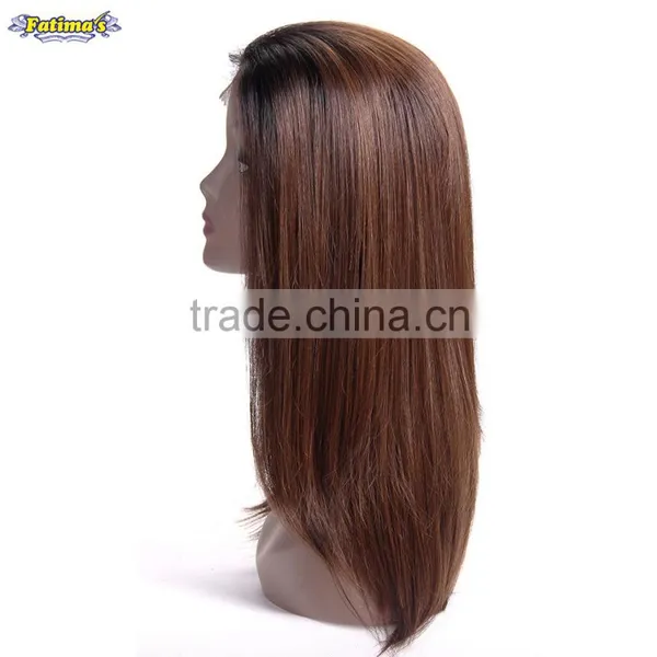 Brown Color Synthetic Hair Wigs Women's High Temperature Fiber Medium Lace Front Wig photo-3