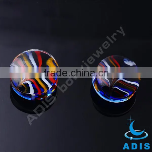 Custom Grain Glass Ear Plugs Tunnel Piercing photo-3