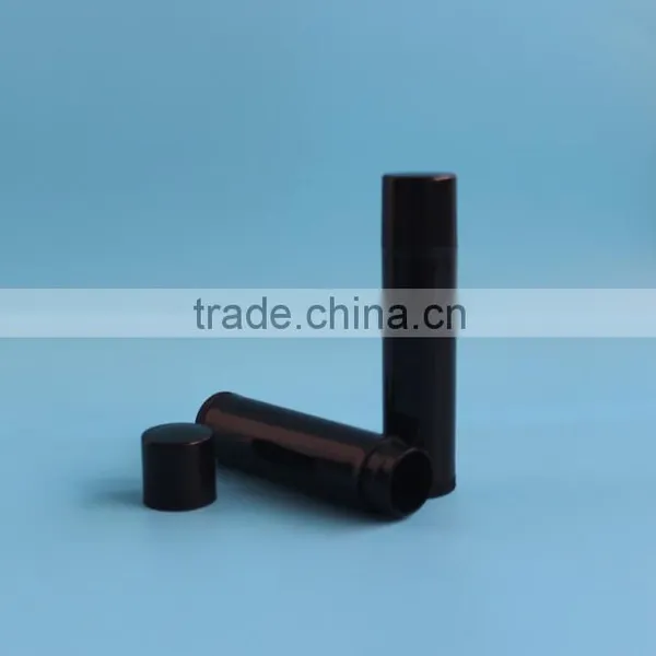 Black 5ml Plastic Cylinder Lip Balm Container photo-3