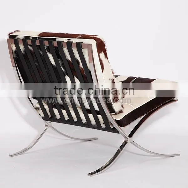Furniture Factory Wholesale Kock off Barcelona Chair in Cowhide photo-5