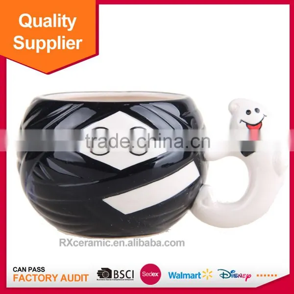 Halloween Festival Creative Pumpkin Shape Ceramic Coffee Mug photo-3