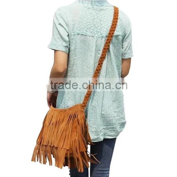 Hot Sale 2015 Fashion Women Handbag Tassel Cross Body Women Bag Solid Color Zipper Shoulder Bags Leather Handbags for Female photo-5