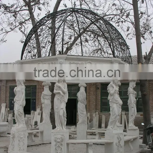 Full Handmade European Style Gazebo & Pavilion Natural Stone Kiosk photo-3