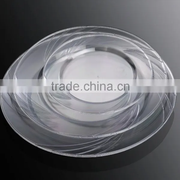 9"Plastic Disposable Dinner Plate With Silver Coated,Round Plate for Party
