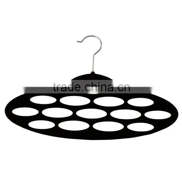Oval Circles Velvet Flocked Scarf Hanger Organizer