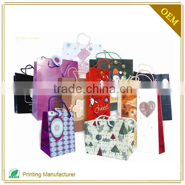 Cheap Personalized Eco Friendly Fancy Recycle Paper Christmas Gift Bag photo-6