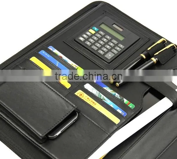 Custom Cheaper Price Leather Folder, A4 Leather Portfolio / File Folder photo-3