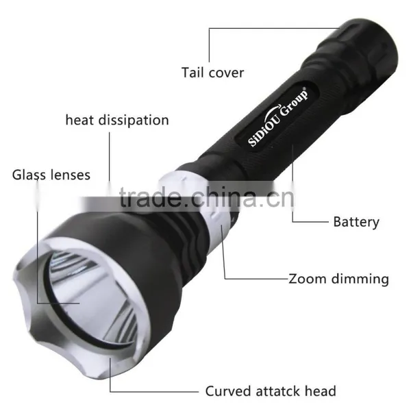 2000LM Super Bright XM-L L2 LED Waterproof Underwater Diving Flashlight Torch+2*18650 3000mAh Rechargeable Battery+Charger photo-2