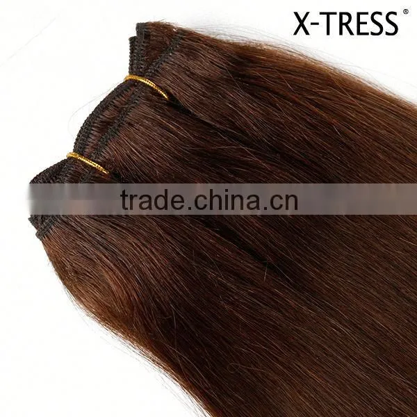 4# Medium Brown 100% VIETNAM VIRGIN HUMAN WEFT HAIR WEFTED FROM BULK HAIR FLEXIBLE Length Hair Weaves photo-6