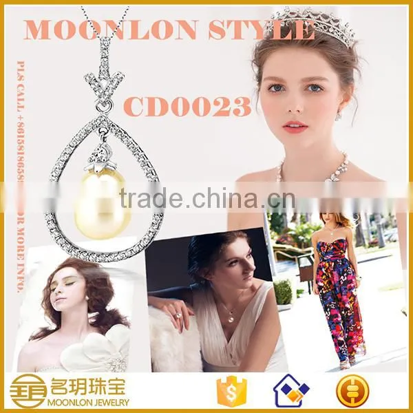 Wholesale Freshwater Pearl Pendant, 925 Sterling Silver Electroplating 18k Gold Pearl Pendant
