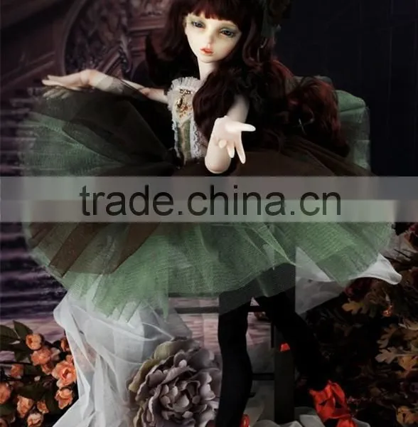 New Arrival Heat Resistant Dark Brown Deep Wavy 1/4 BJD Doll Wig photo-2