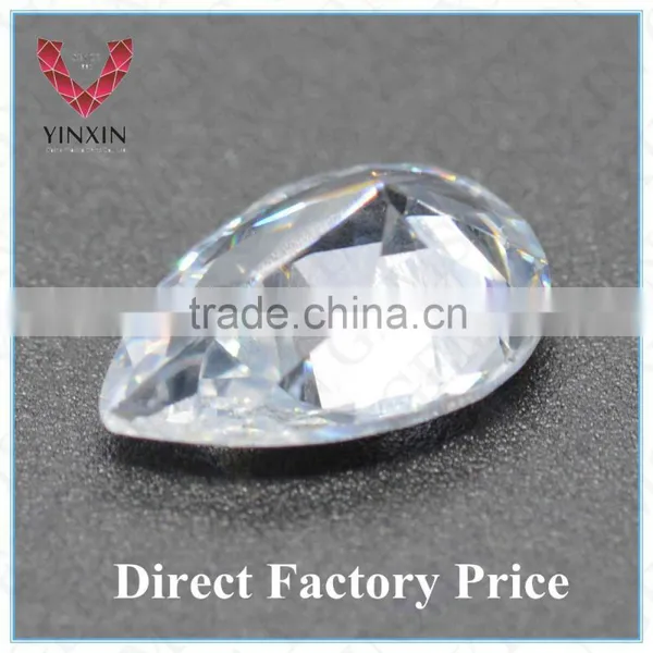 Very Clear Hand Cut Pear Shape 6x4 White CZ photo-2