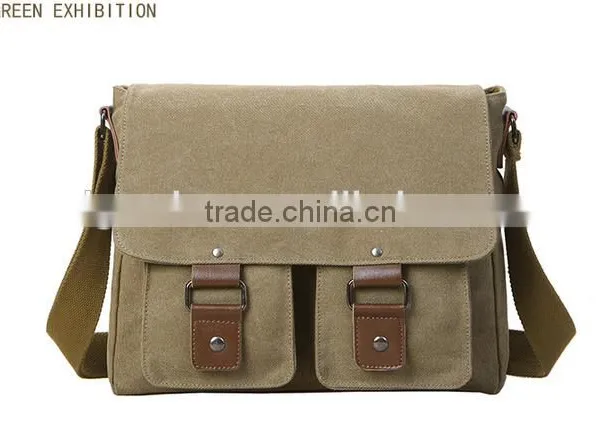Made in China High Quality Men's Vintage Canvas Messenger Shoulder Bag Crossbody Sling School Bags Satchel photo-4