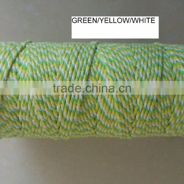 Fern Green White Cotton Twine for Gift Packing photo-5
