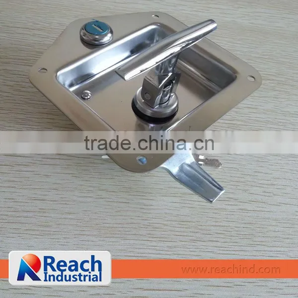Polished Stainless Steel Key-locking Recessed T Handle Toolbox Lock photo-2
