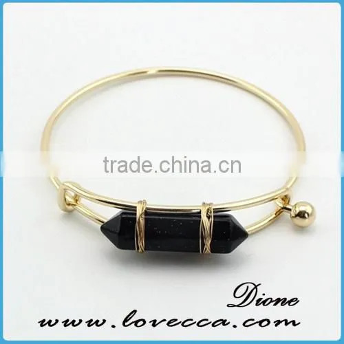 Semi-precious Stone Bracelet Colored Turquoise Stone Bracelet , Green Stone Bracelets photo-4