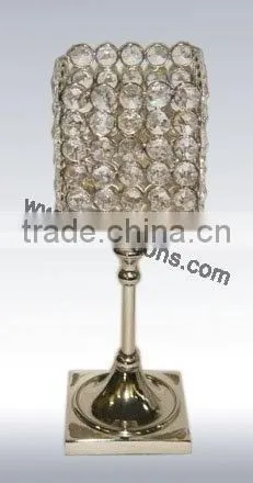 Crystal Candle Holder With Metal Stand for Wedding Decor photo-5
