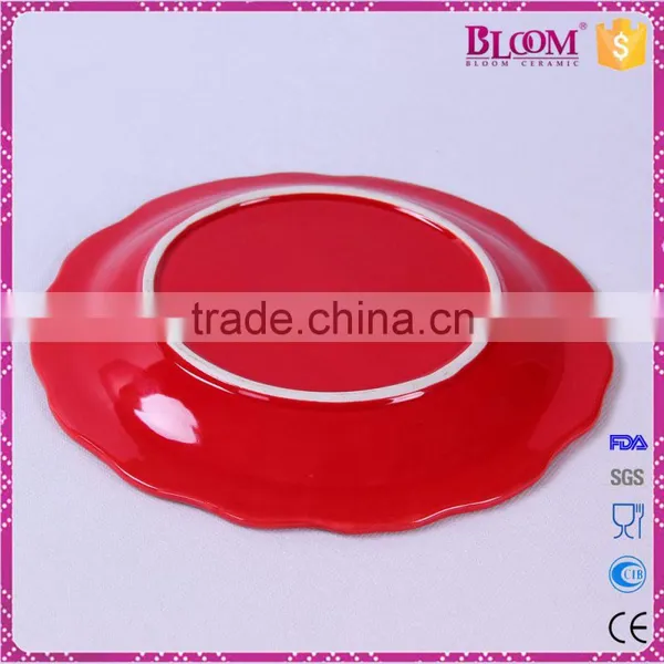 Handmade Ceramic Red Glazed Gift Decorative Plate photo-3