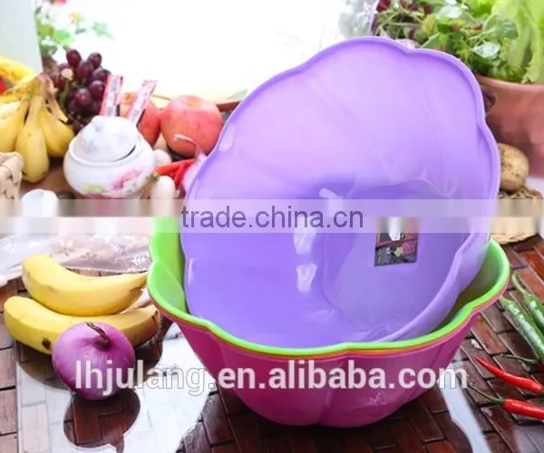 Household Plastic Salad Bowl / Plastic Fruit Basket