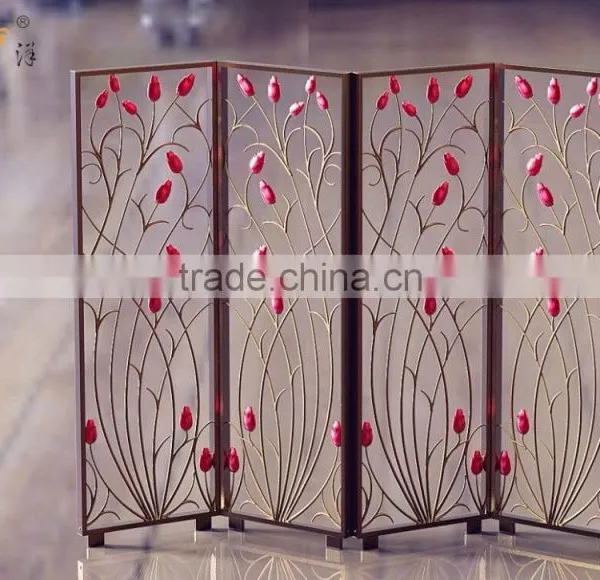 European Restaurant Bedroom Carved Hollow Metal Screen photo-5