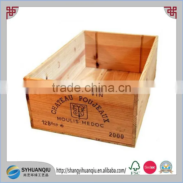 High Quality Wholesale Vintage Solid Unfinished Cheap Stackble Wooden Wine Crates for Sales photo-2