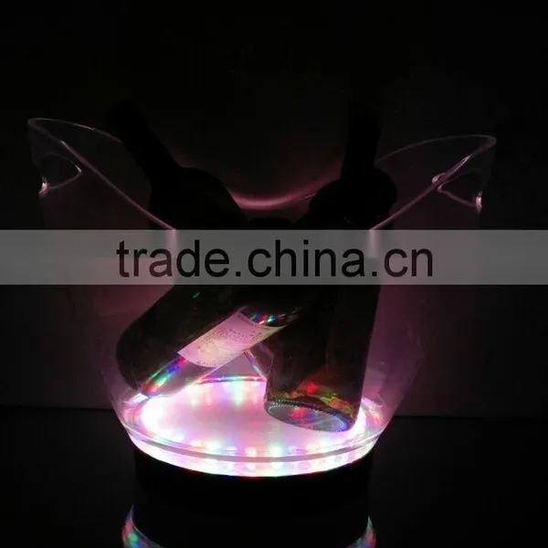 LED RBG Color Changing Large Clear Acrylic Ice Buckets photo-4
