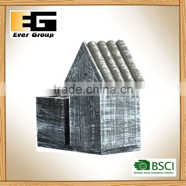 Bird House Wooden Planter Boxes Artificial Planter photo-2