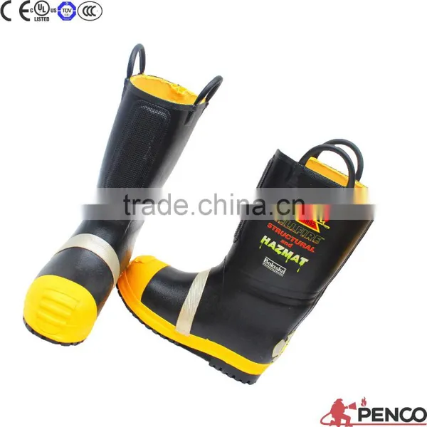 Black Advanced Polythene Rubber Fireman Safety Boots photo-6