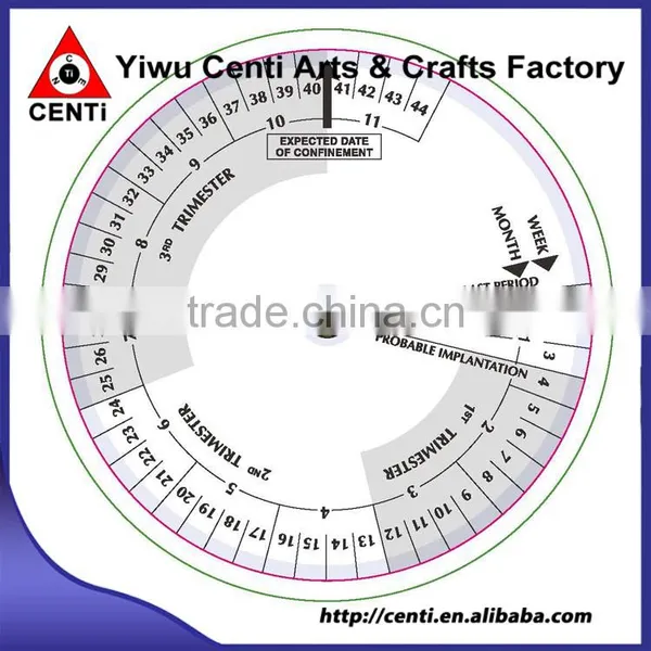 Customized 4 Coulor Printed Birth Date Finder Pregnancy Wheel Calculator photo-2