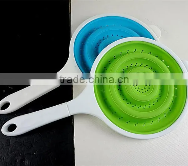16071 SILICONE Heat Resistant Foldable Silicone Pasta Strainer Silicone Colander Collapsible Strainer photo-5